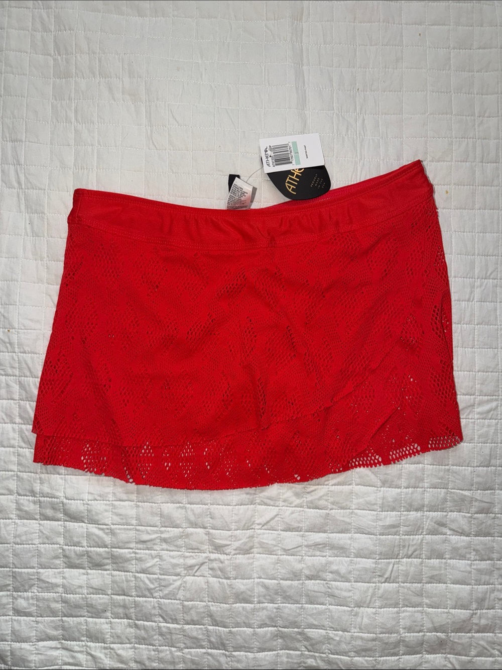 Athena Red Crochet Mini Skort